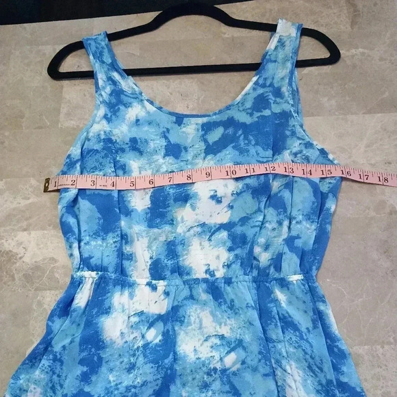 Rue 21 Blue and White Tie Dye Open Back Mini Dress Women's Juniors Size Large - Picture 9 of 10